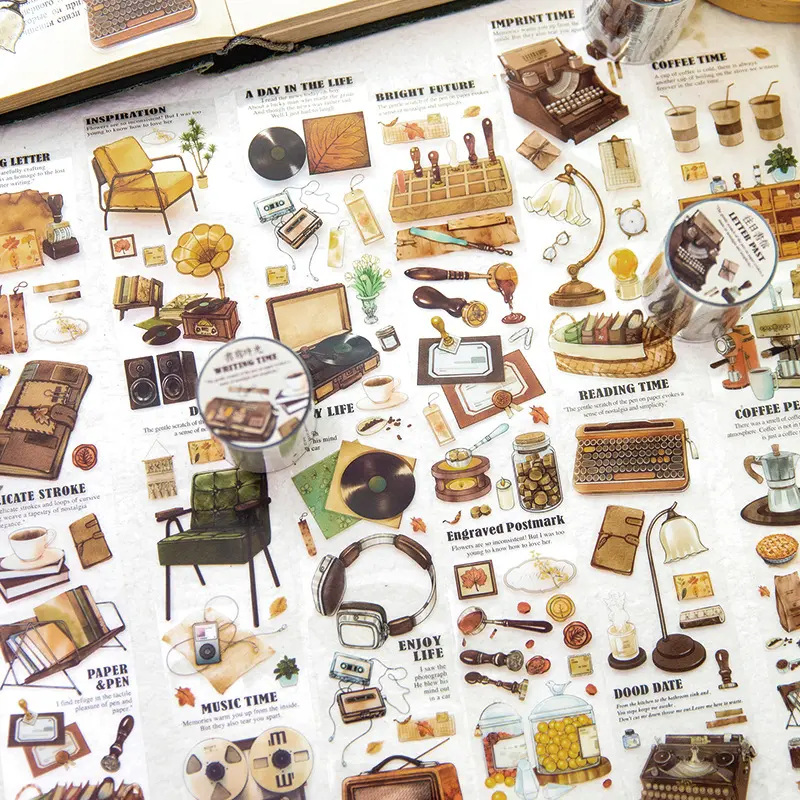 

Beautiful Things Series Literary Handbook PET Roll Sticker Decoration 2m