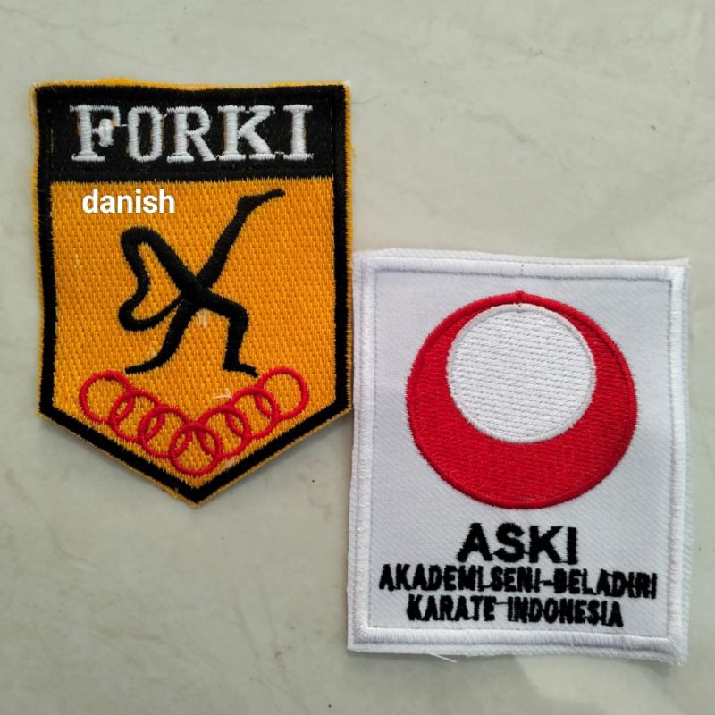 BET BORDIR LOGO LAMBANG FORKI ASKI AKADEMI SENI BELADIRI KARATE INDONESIA