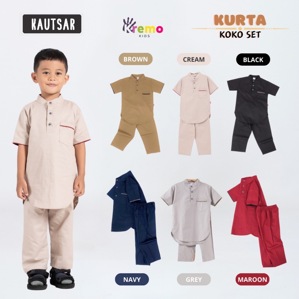 Setelan Koko Lengan Pendek Kurta Kautsar by Kremo kids