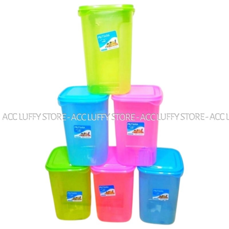 6 PCS Toples Plastik 1000ML - Toples Plastik serbaguna - Toples Mutiara