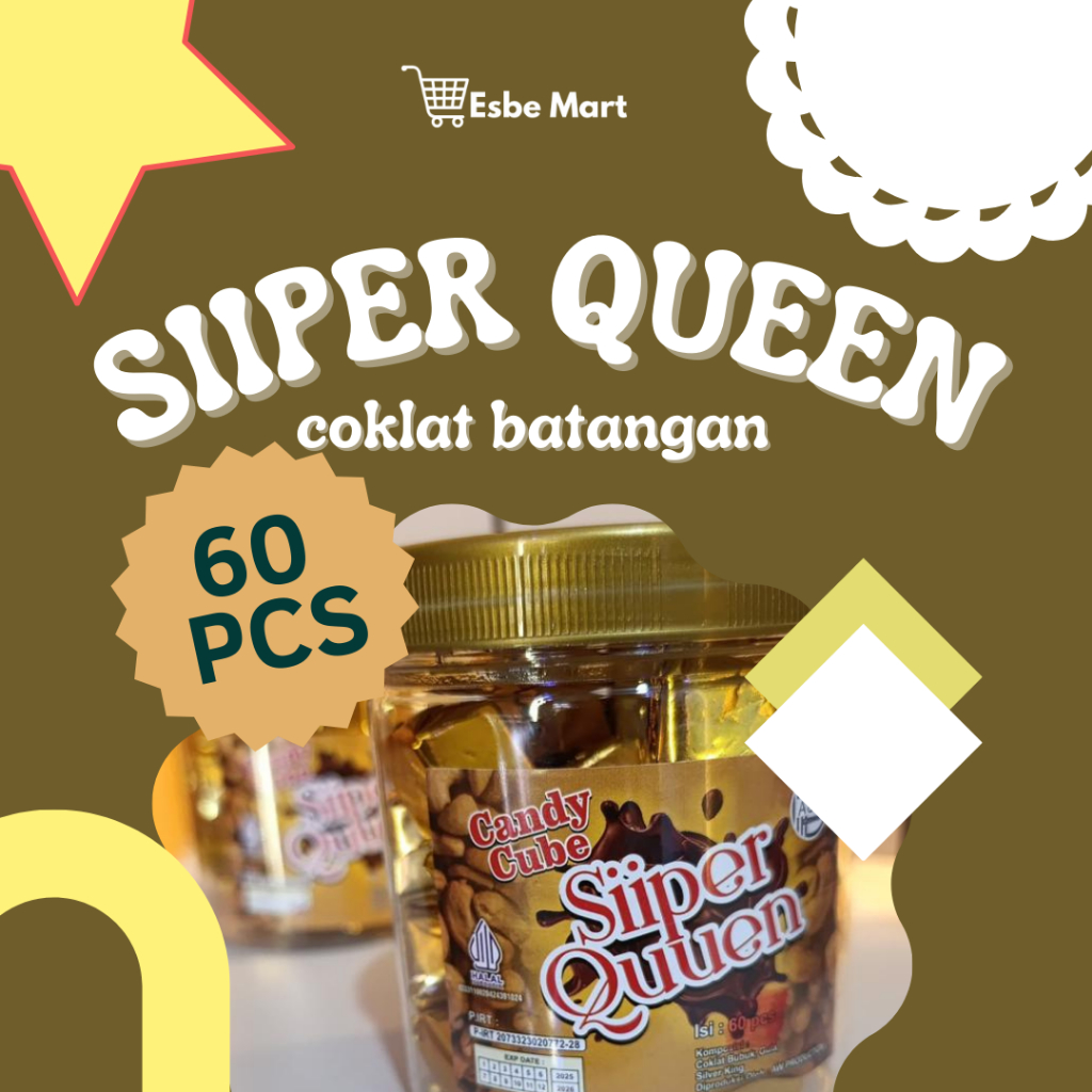 

Coklat Batangan SIIPER QUEEN (Candy Cube) Isi 60 PCS – Manis, Segar, & Bikin Nagih