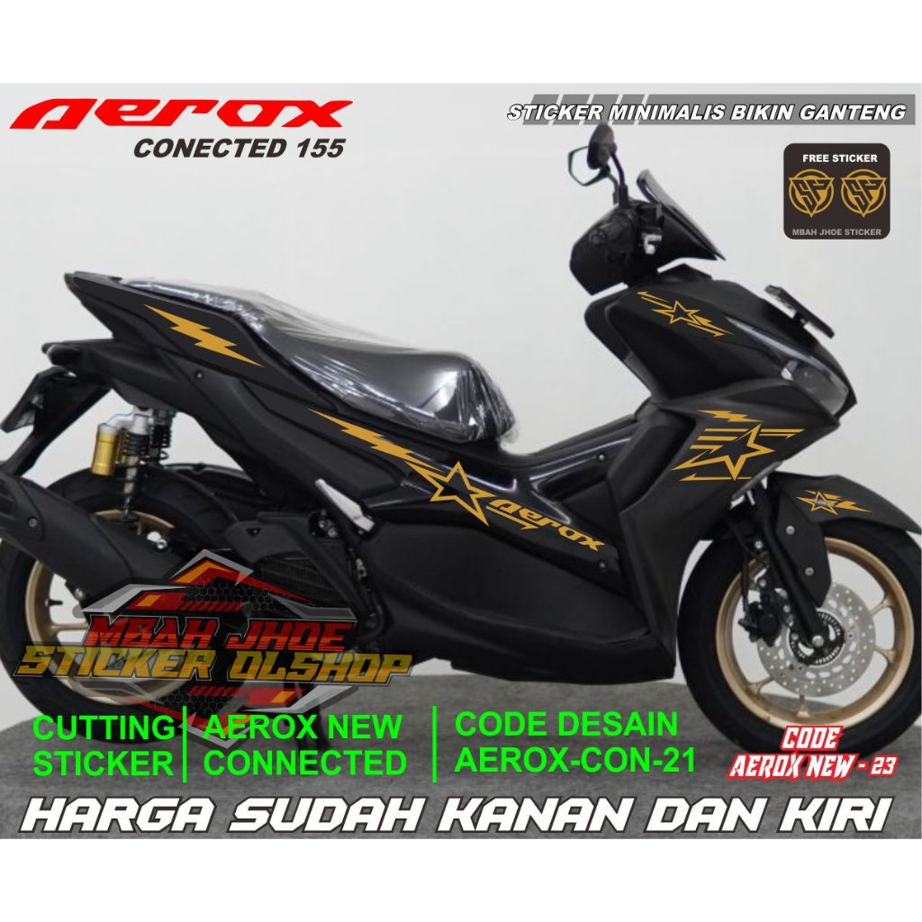 STRIPING MOTOR ALL NEW AEROX CONNECTED NVX 155 CUTTING STICKER SIMPEL ELEGANT