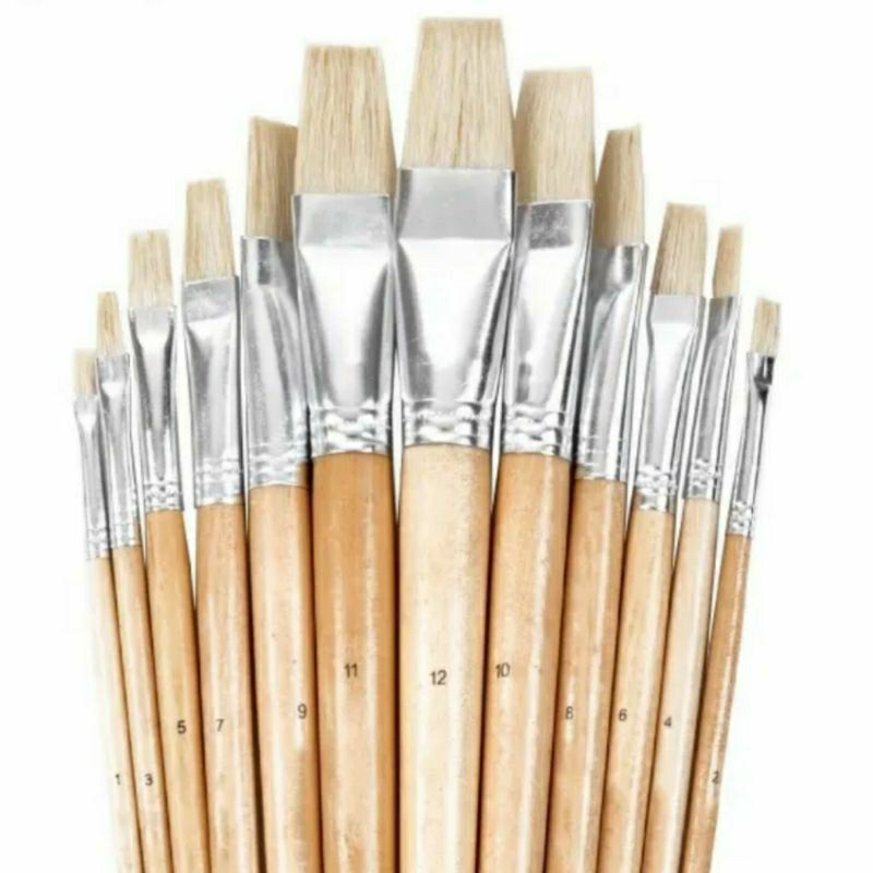 

RKL - Kuas Lukis Cat Minyak Acrylic Bulu Putih No 1-12 satuan