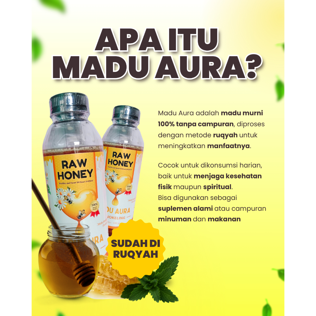 

Madu RAW Asli (Sudah di Ruqyah) - Meningkatkan Daya Tahan Tubuh & Mengatasi Gangguan Non Medis