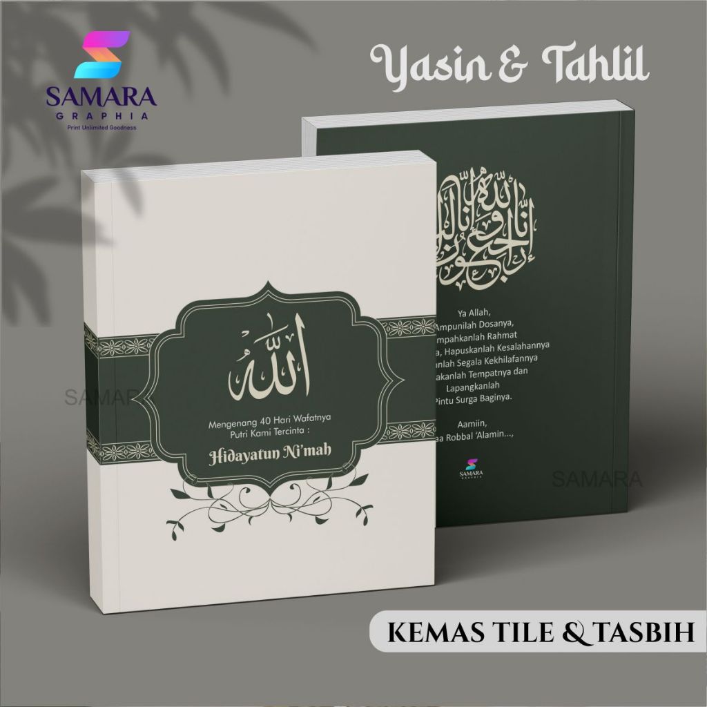 Buku Yasin dan tahlil custom Souvenir tahlilan lengkap foto almarhum 40 hari 100 1000 hari POPPY 8