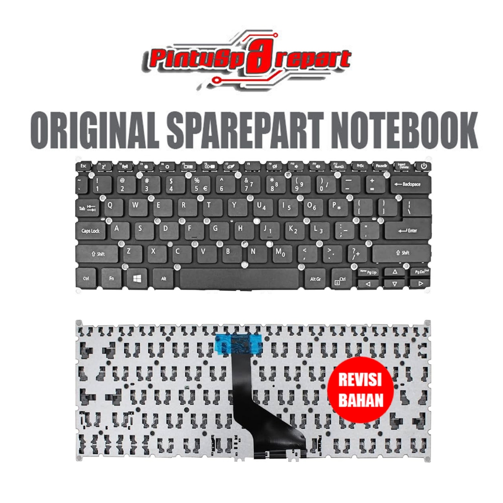 (GENUINE HITAM/BLACK) ORIGINAL KEYBOARD LAPTOP ACER SWIFT SF514-51 SF515-51 SF514-52 SF314-57 SF313-