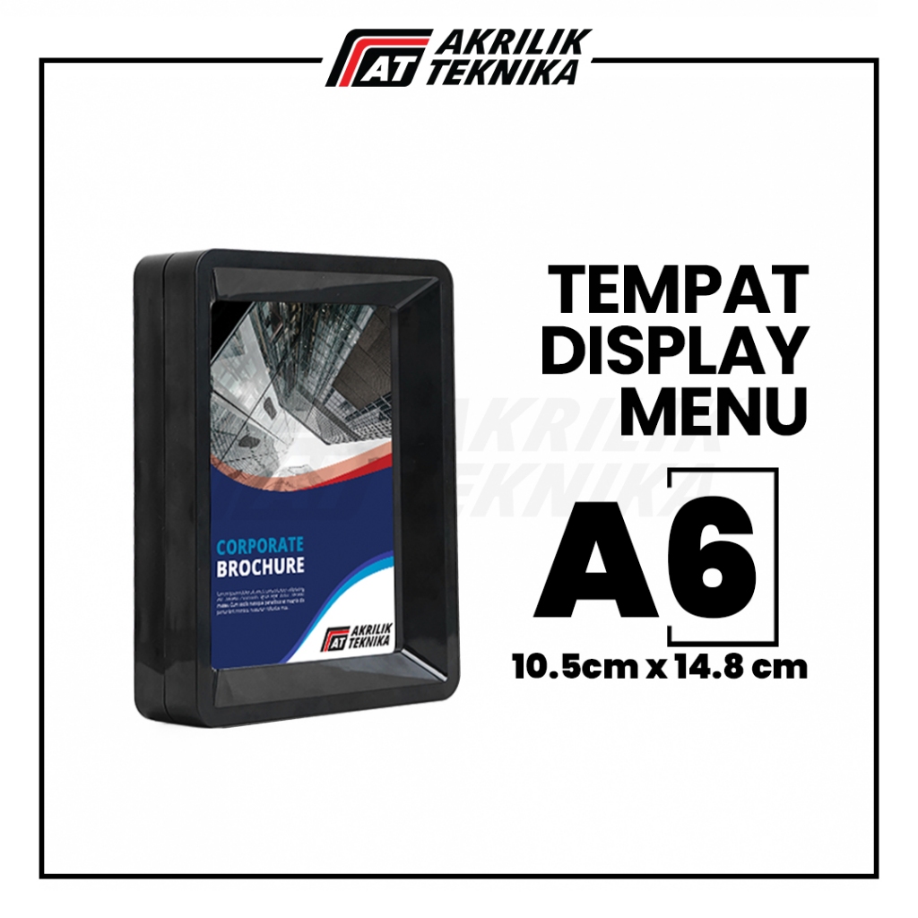 

【UHOO】Standing Sign Tent Card Holder Acrylic / Tempat Display Menu Brosur Akrilik - Ukuran A6