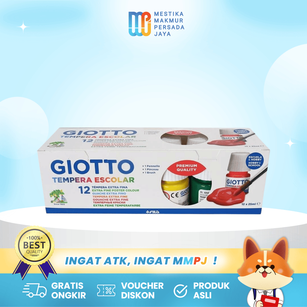 

Giotto Cat Poster Extra Fine 12 Warna - 25Ml Bonus Kuas 356700