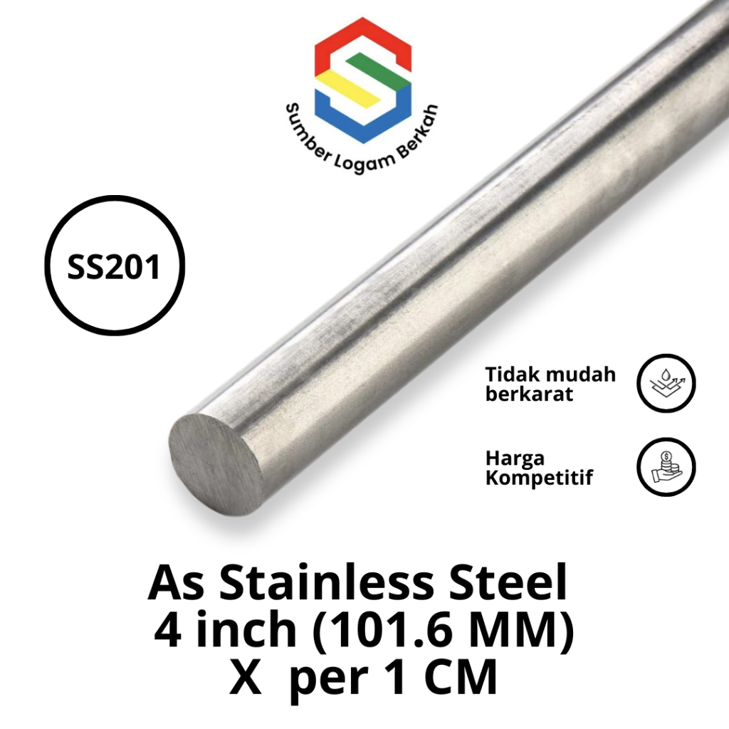 as 101.6 mm ( 4 inch )  stainless steel 201