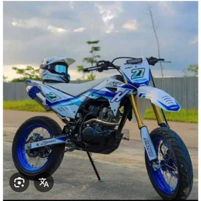 Stiker sticker decal motor kawasaki klx body Gordon HITAM BIRU PUTIH D-A5-207 D-A5-190