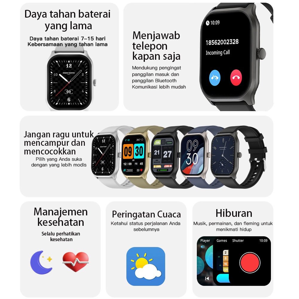 GARANSI OLEVS Jam Tangan Pria Wanita Original Anti Air Smartwatch Multifungsi Digital Watch