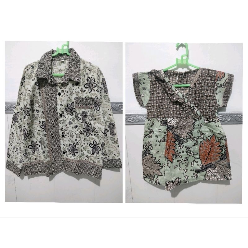 preloved baju couple batik kakak adik PL sepasang baju anak