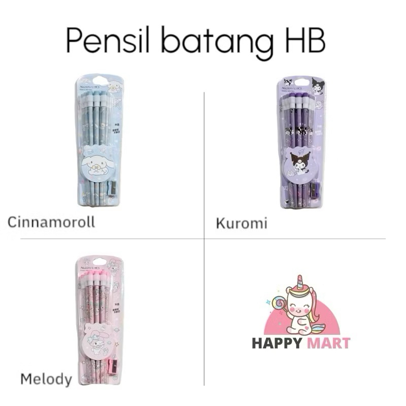 

Ay00! Pensil batang HB isi 12 pcs GEN 3 kuro / moroll / melody