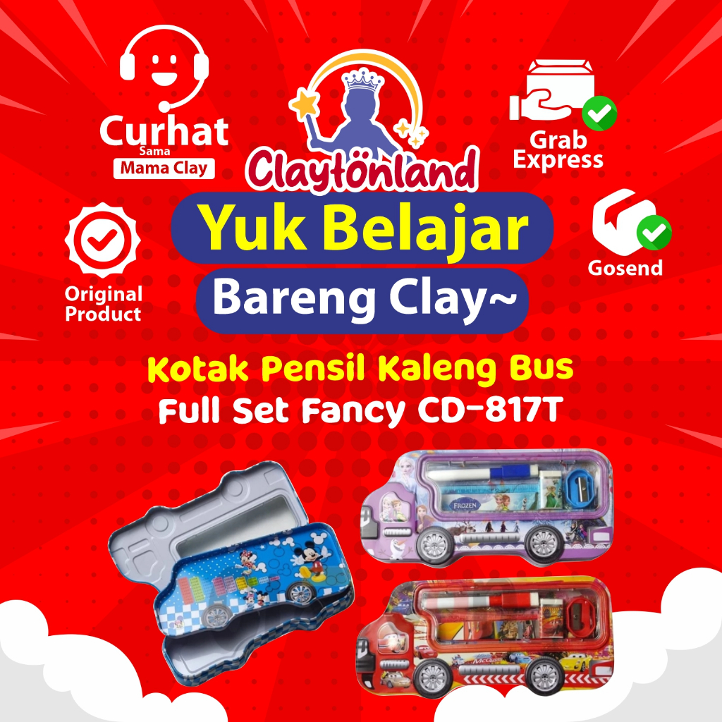 

Kotak Pensil Kaleng Bus Full Set Ada Isi Lengkap / Tempat Pensil / Tepak Kaleng + Whiteboard Fancy CD-817T