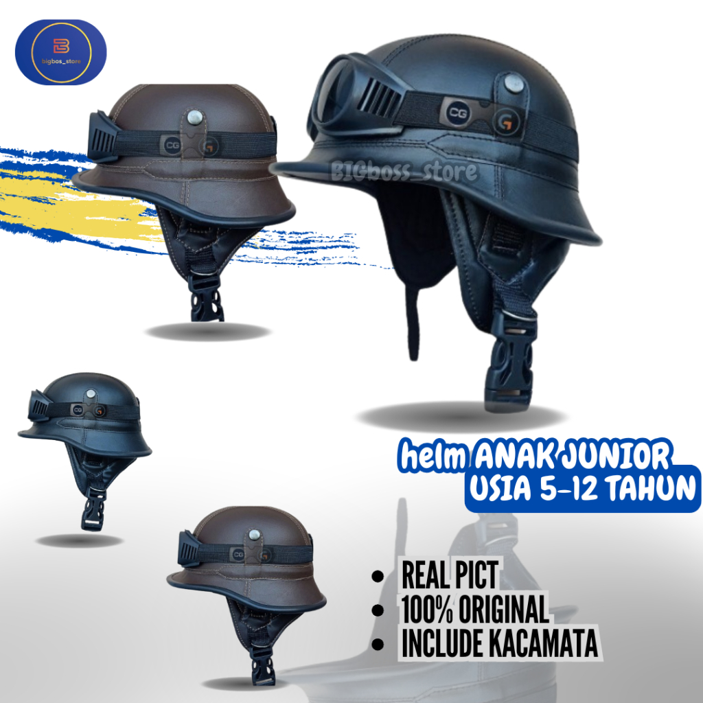 HELM RETRO MILENIAL /HELM RETRO KULIT/HELM KULIT/RETRO hitam