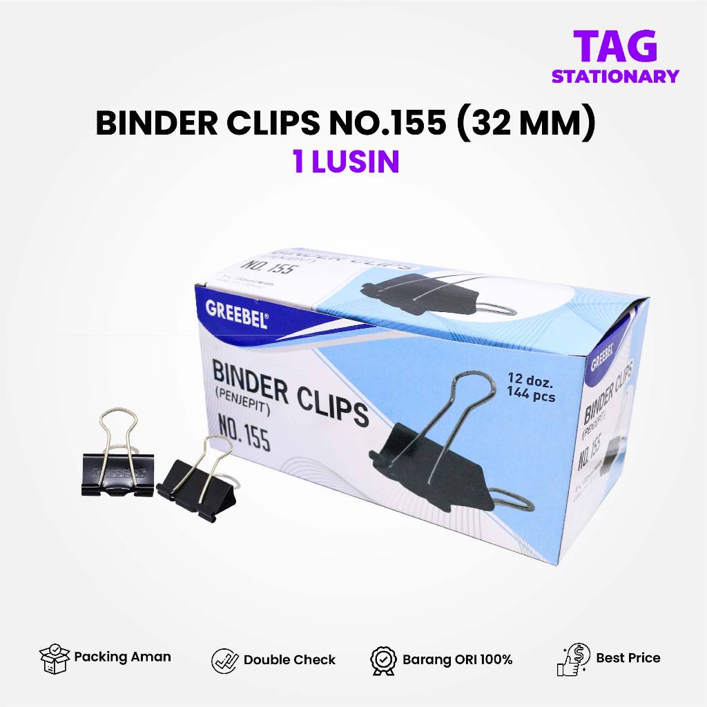 

GREEBEL Binder Clip No 155 (32 MM) / Penjepit Kertas Klip Kertas Timur Agung Grosir