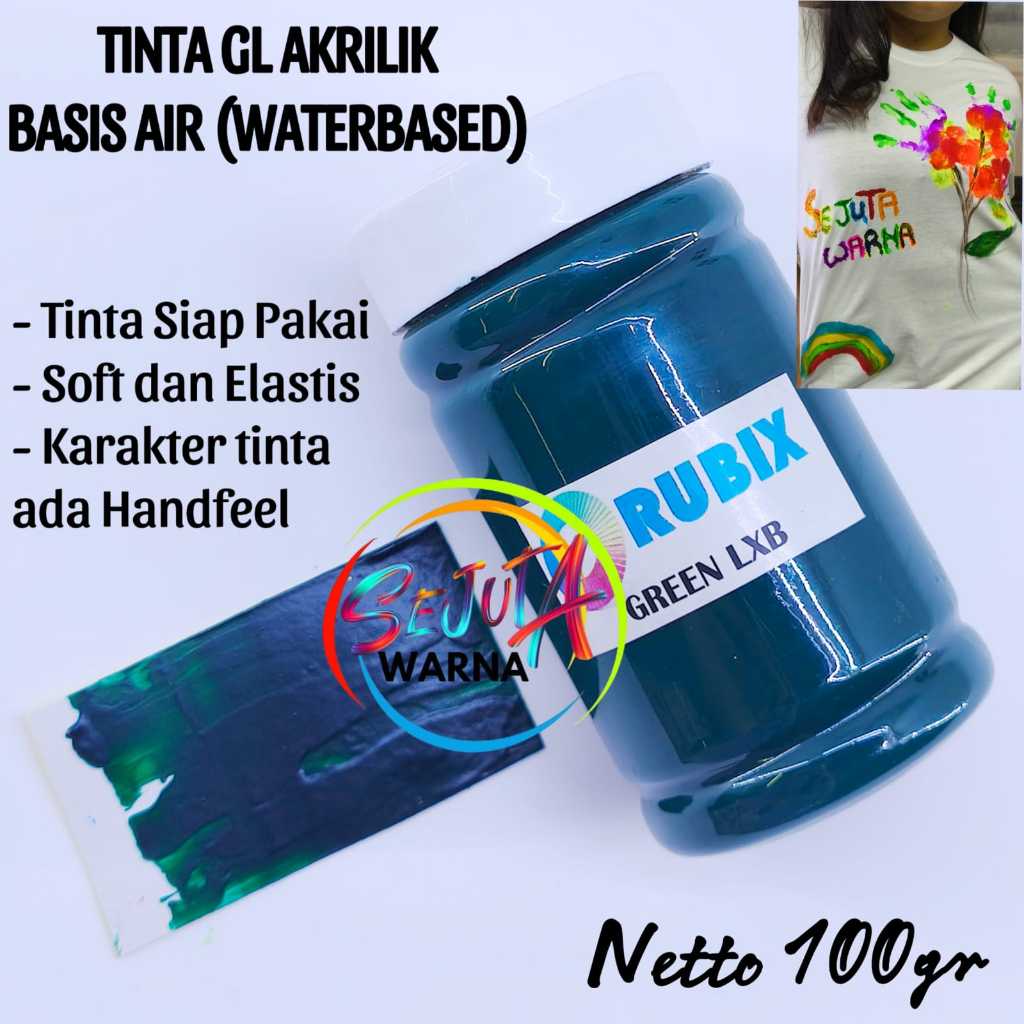 

TINTA RUBBER GL PASTA BASIS AIR CAT AKRILIK HIJAU GREEN LXB 100GR