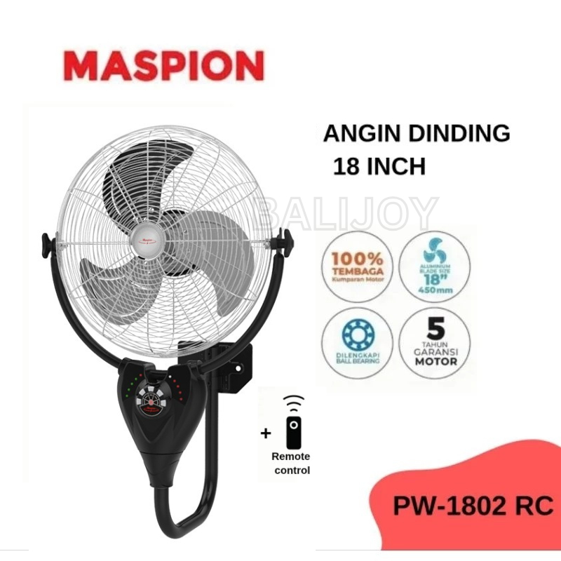 KIPAS ANGIN DINDING Maspion Power Fan 18 inch - PW1802RC - Kipas Angin BESI - Kipas Angin Dinding - 