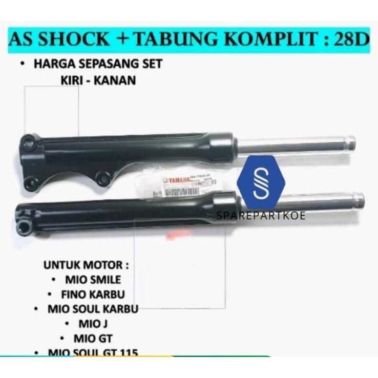 AS SHOCK + TABUNG SHOCK DEPAN MIO SMILE / MIO J / MIO GT / SOUL GT 125 / FINO 115 / MIO SOUL 28D