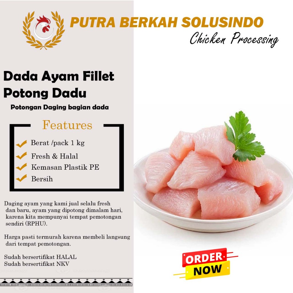 

RB Dada Ayam Fillet Potong Dadu Fresh