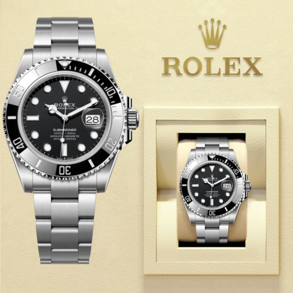 【✅100% ASLI】Original jam tangan pria Rolex Jenis kalender m126610ln-0001 Automatic Winding 18CT Yell