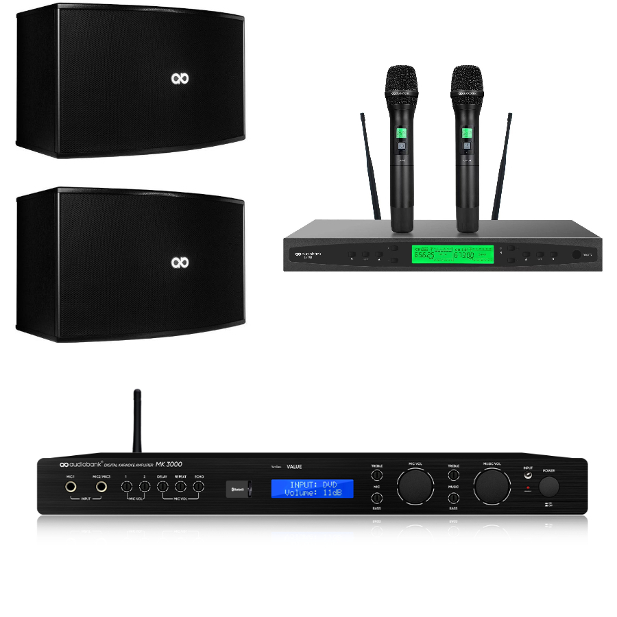 Paket Audiobank AKS10 AKS 10 + Audiobank Q-169 / Q169 Microphone + Audiobank MK 3000 Amplifier