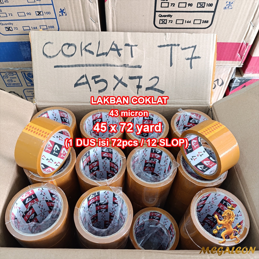 

(DUS) Lakban Coklat 45mm x 72 yard 43 MICRON TEBAL LENGKET