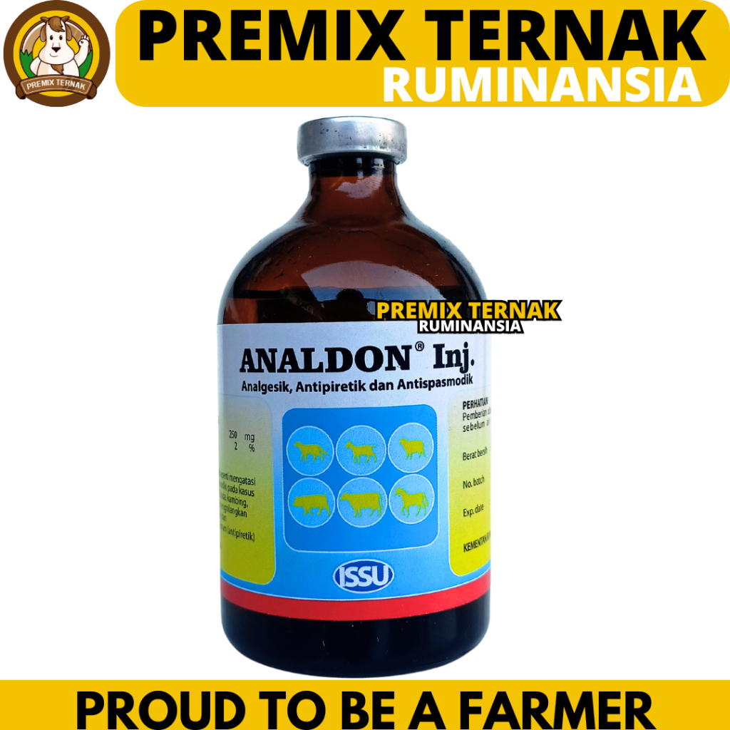 ANALDON 100 ML ISSU - Obat Pereda Sakit Hewan Analgesik Antipiretik Sapi Kambing Kerbau