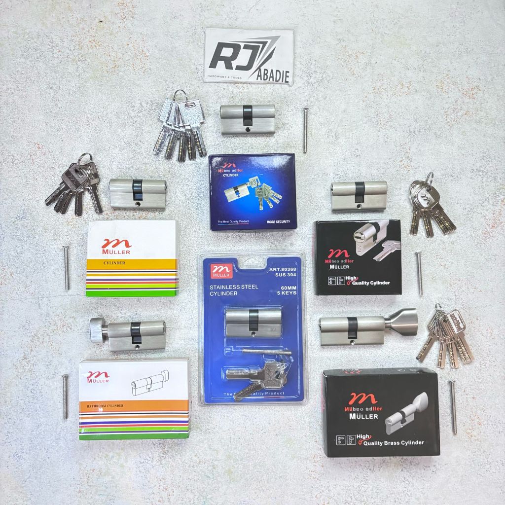 Silinder Cylinder Pintu Rumah Kuningan Anak Kunci Komputer MULLER 60mm