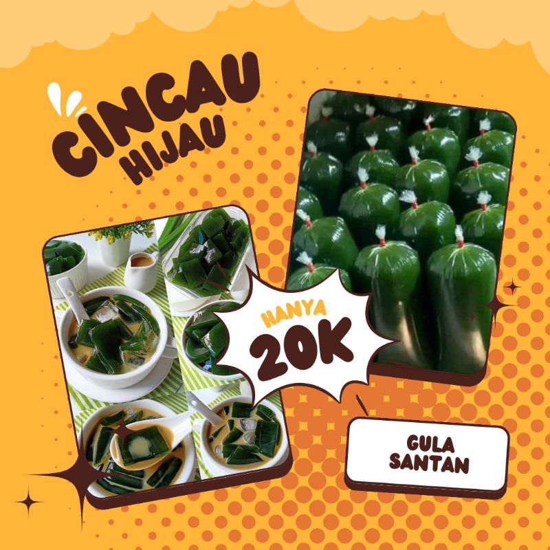 

Cincau Hijau Organik Siap Saji Kemasan Plastik 1kg Gula / Santan Sudah Terpisah