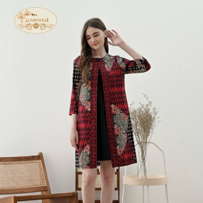 Dress Batik 252 Asb/ Batik Wanita Modern/ Batik Katun Strech/