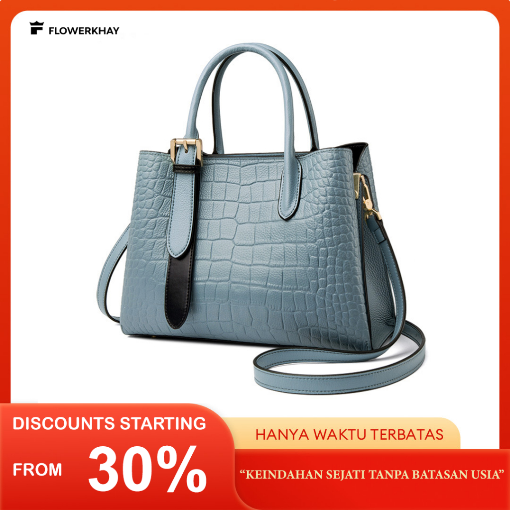 Tas Selempang Wanita Terbaru Slempang Import Mewah 2025 ukuran Besar bahan Kulit Buaya croco