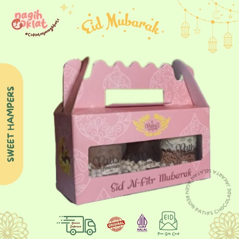 

PATHIS CHOCOLADE - Paket Sweet Hampers Lebaran/Idul Fitri/Ramadan - (Cemilan cokelat lumer - Choco crunchy in jar) - @nagihcoklat