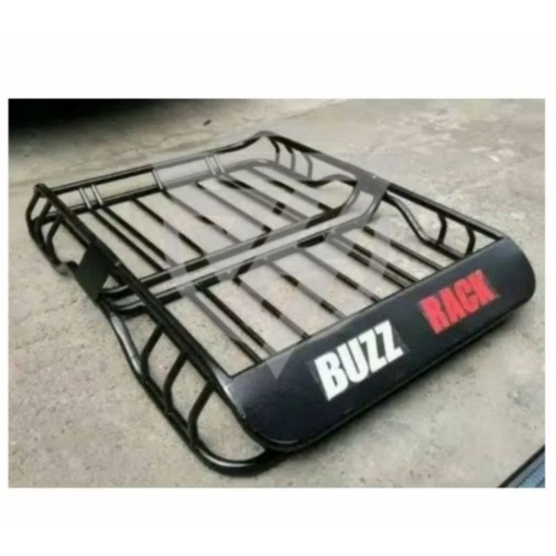 BUZZ RACK ATAP BAGASI MOBIL BARANG BESI AM UNIVERSAL MODEL JEPIT RAK ATAS ATAP MOBIL