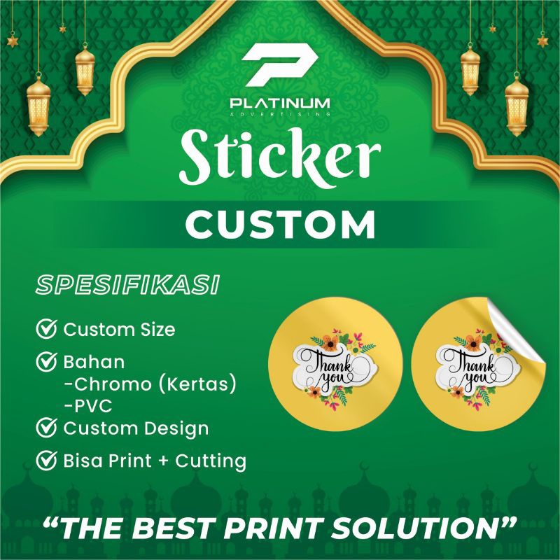 

CETAK STIKER / LABEL Uk. A3 - FREE DESIGN - BAHAN STIKER KERTAS (CHROMO) Min. Order 3 Lembar