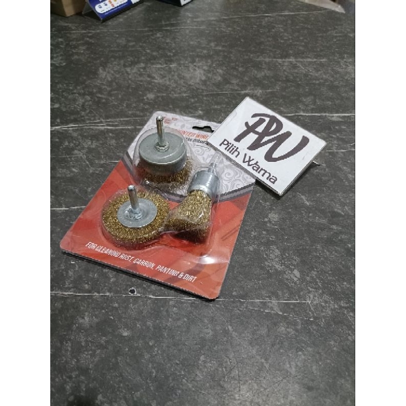 KAWAT MINI BRUSH CUP / SIKAT BRUSH MINI SET / SIKAT GERINDA MINI