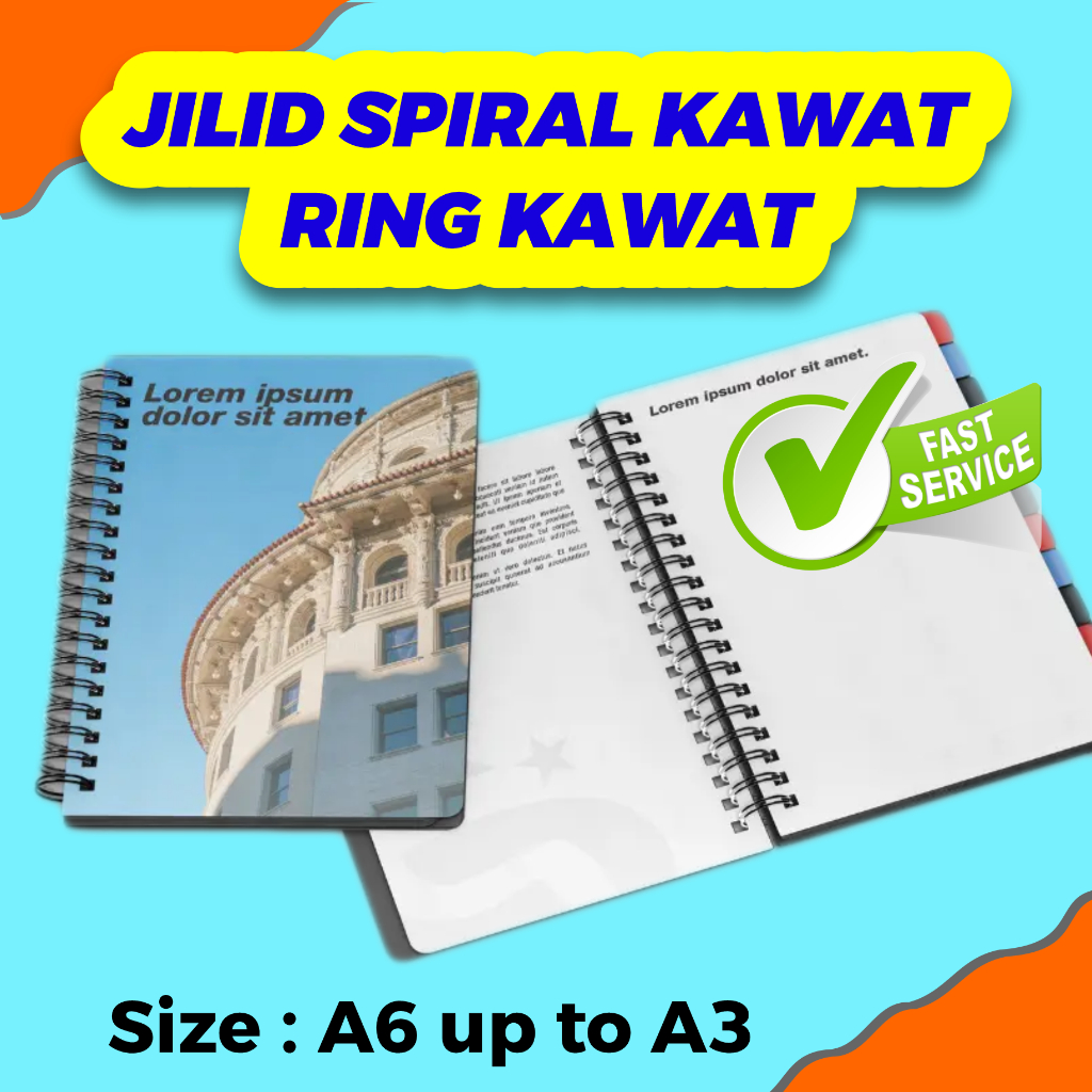 

JILID SPIRAL / SEPIRAL Kawat / Ring (Ukuran A6 Up To F4) FREE COVER
