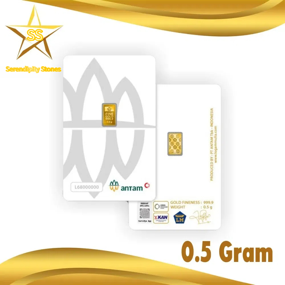 REG LOGAM MULIA EMAS ANTAM 0,5 GRAM LM ANTAM TERBARU CERTIEYE CERTICARD 2025