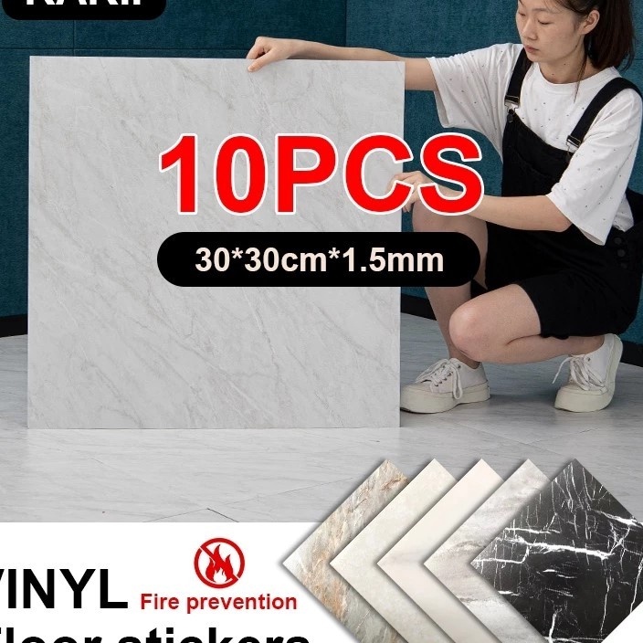 Diskon 1pcs Lantai Marmer Vl 3X3 CmStiker Vl Lantai Marmer GranitStiker Lantai Vl Lapisan Lantai Mar