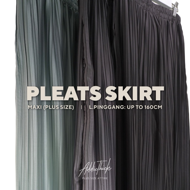 PLEATS SKIRT | MAXI SKIRT PLUS SIZE BIG JUMBO SATIN