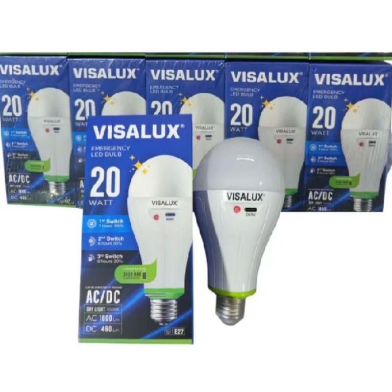 Visalux Emergency Led Bulb 20Watt DC5V / Lampu Emergency Visalux 20 Watt Cahaya Putih Magic Lamp 20w