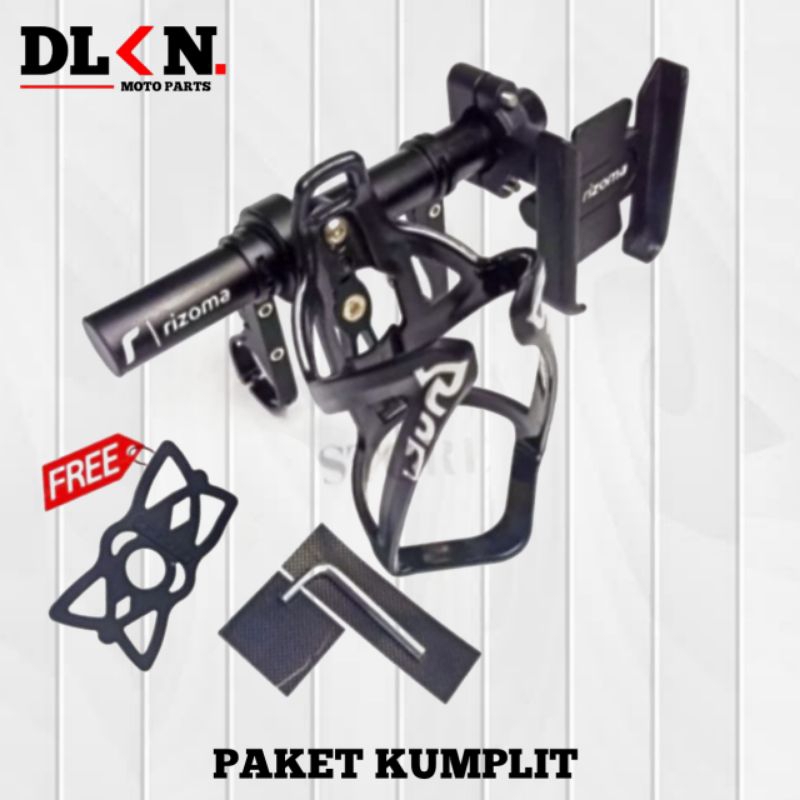 PHONE HOLDER PAKET KUMPLIT + HOLDER BOTOL + BREKET STANG MOTOR ADV, PCX, BEAT STREET, VIXION DLL