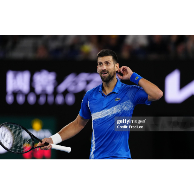 JERSEY TENNIS NOVAK DJOKOVIC OF SERBIA AT AUSTRALIAN OPEN 2025 AT MELBOURNE PARK CARLOS ALCARAZ