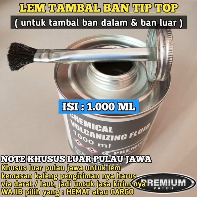 Lem Tambal Ban Tip Top PREMIUM isi 1000ml - Lem untuk tambal ban dalam dan ban luar - BESTPATCH PREM