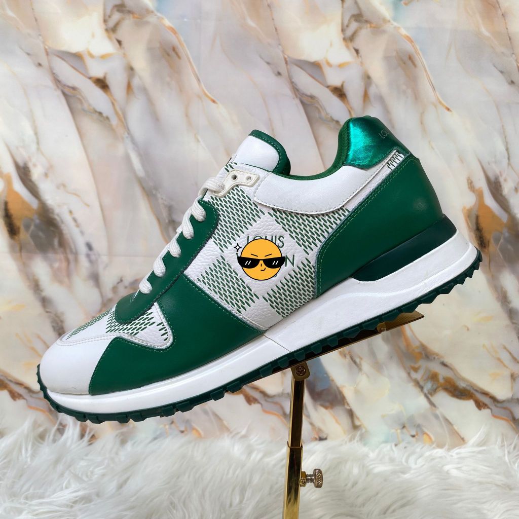 Sepatu Itali Pria Sport Damier Green Kulit