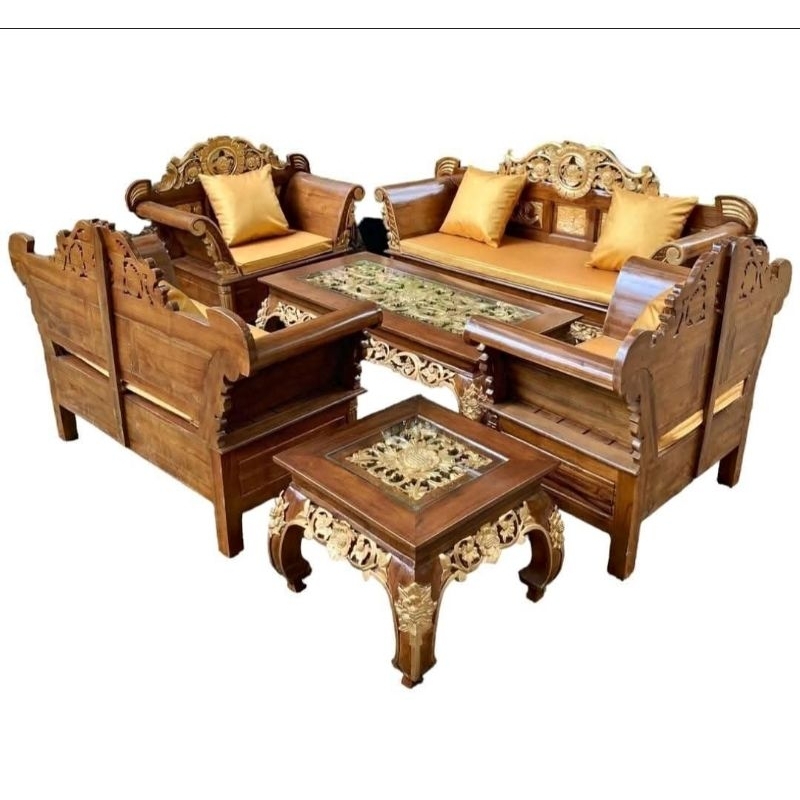 KURSI TAMU MADURA MATAHARI UKIR KAYU JATI | KURSI TAMU MADURA KEONG KURSI TAMU MADURA MAJAPAHIT JATI