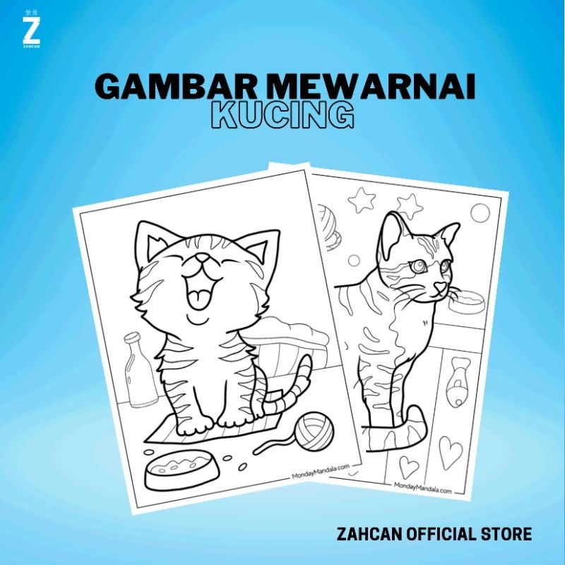 

Kertas Gambar Mewarnai A4 [ Kucing ]