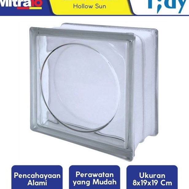 Gratis Tidy Glass Block Hollow Sun 8x19x19 Cm