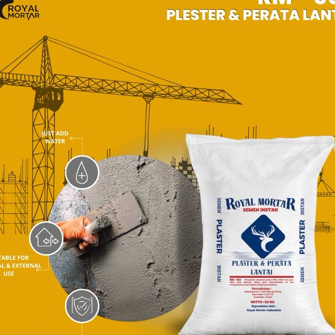 Promo Semen Instan  Plester  Perata Lantai  RM365 Royal Mor