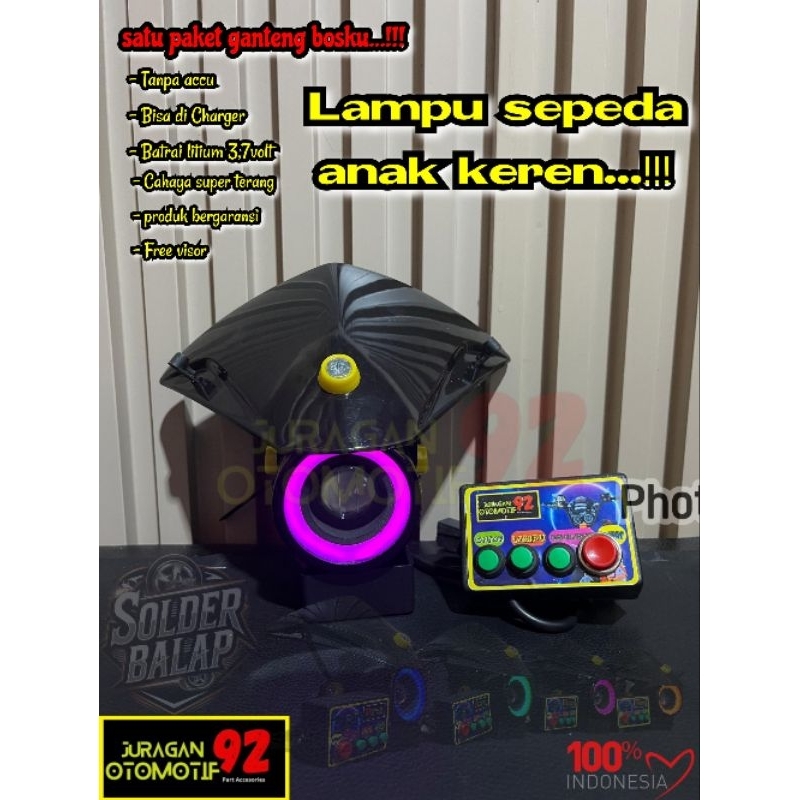 LAMPU SEPEDA DEPAN / LED SEPEDA / AKSESORIS SEPEDA ANAK